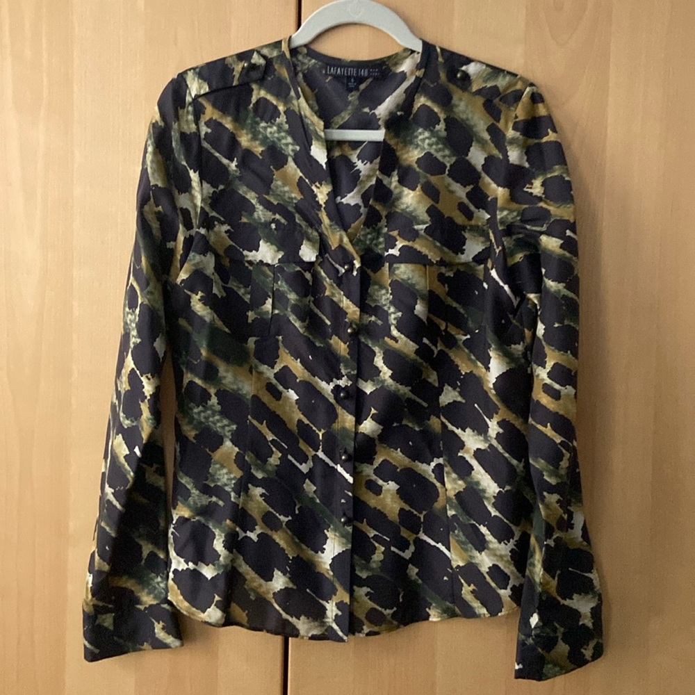 Lafayette 148 NY Printed silk blouse